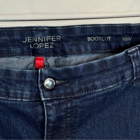 Jennifer Lopez Dark Indigo Bootcut Jeans, 18W, Midrise, Spandex, EUC - Picture 3 of 11